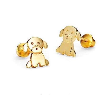 Des boucles d'oreilles en argent pour bébés et chiots