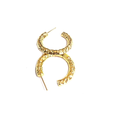 ODM 18K Boucles d'oreilles en or tubulaire en or jaune plaqué Boucles d'oreilles tubulaires
