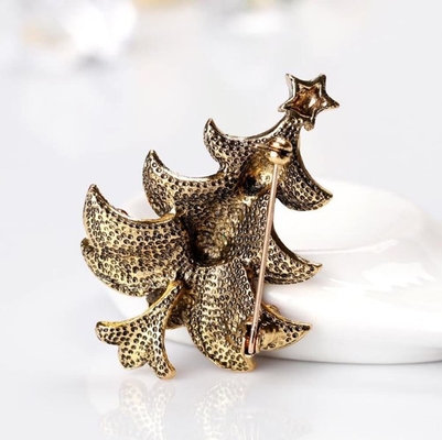 En cuivre broche d'arbre de Noël épingle d'arbre de Noël Vintage
