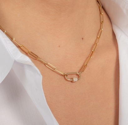 Collier en argent ovale en argent sterling 925 avec OEM