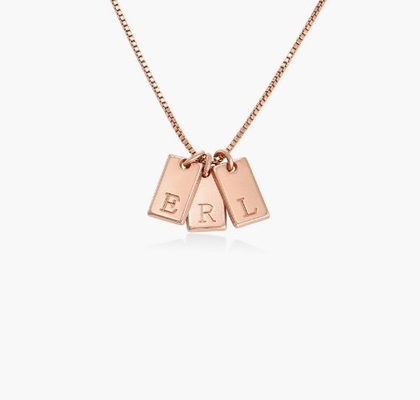 Baguette 18K Collier d'or personnalisé Collier en laiton fait à la main