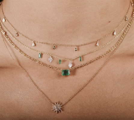 Colliers à larmes en zircon blanc cube faits à la main pour femmes bijoux