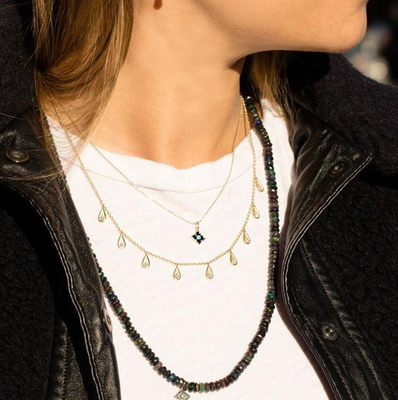Colliers à larmes en zircon blanc cube faits à la main pour femmes bijoux
