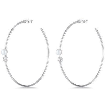 Boucles d'oreilles en argent sterling 925 4 mm-4,5 mm Boucles d'oreilles en perles d'eau douce