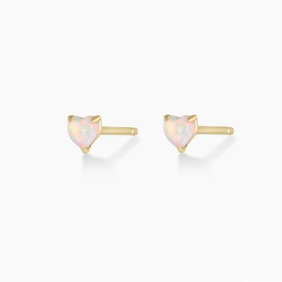 Des boucles d'oreilles en forme d'opal en forme de cœur 925 Sterling Silver Dainty 18K plaqué en or