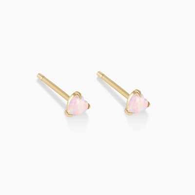 Des boucles d'oreilles en forme d'opal en forme de cœur 925 Sterling Silver Dainty 18K plaqué en or