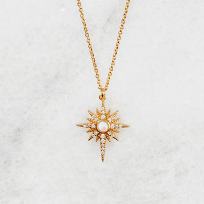 Collier en or opal plaqué collier Starburst collier en argent