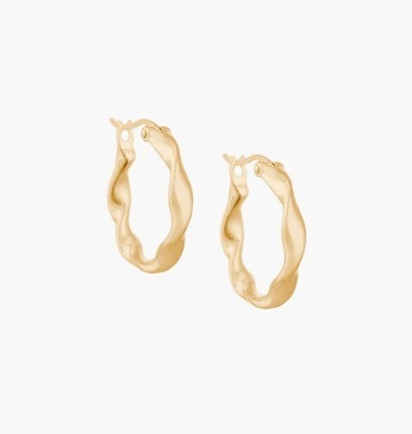 Boucles d'oreilles de mode sur mesure épaisseur 18 plaqué d'or Boucles ondulées en acier inoxydable