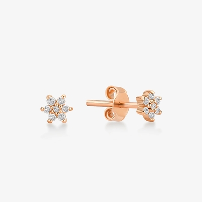 925 argent sterling ornementé à la main 18K plaqué simplement blanc CZ fleur boucle d'oreille magnétique