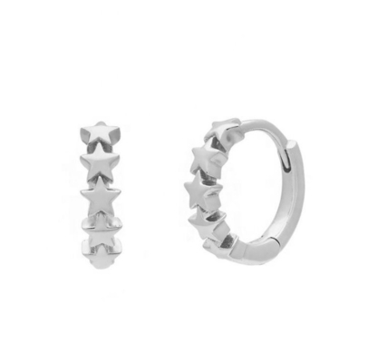 925 Sterling Silver Star Huggie Boucles d'oreilles pour femmes bijoux de mode