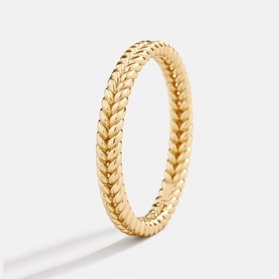 Jeux de beauté 18K or plaqué 925 Sterling Silver Wheat Ring pour les femmes