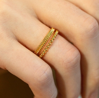 Jeux de beauté 18K or plaqué 925 Sterling Silver Wheat Ring pour les femmes