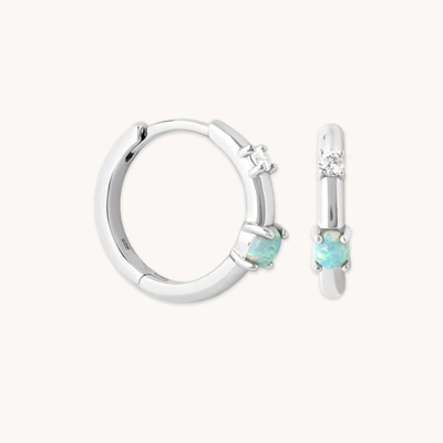 Mystic 18K plaqué or Opal Boucles 925 Sterling Silver Les dernières Huggies Boucles d'oreilles de mode