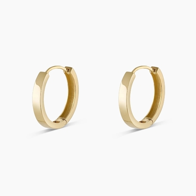 18K plaqué en or Huggies simples Boucles d'oreilles de mode solide bijoux pour filles design classique