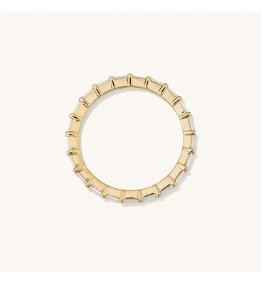 L'anneau blanc CZ 925 argent sterling baguette de l'éternité