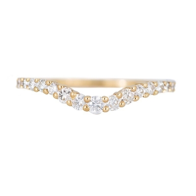 925 argent sterling courbé diamant CZ bague de fiançailles