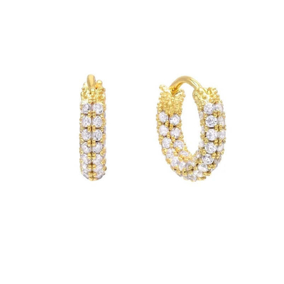 Boucle d'oreille en zirconium en or 18K en or cube ECO Friendly 925 Boucle d'oreille en argent sterling
