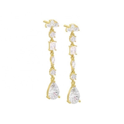 Inspiration religieuse S925 pierre précieuse en argent sterling boucles d'oreilles en or 18K