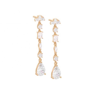 Inspiration religieuse S925 pierre précieuse en argent sterling boucles d'oreilles en or 18K