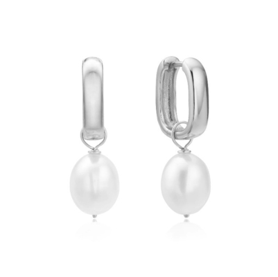 S925 Boucles d'oreilles en argent épais carrées à crochet d'eau douce
