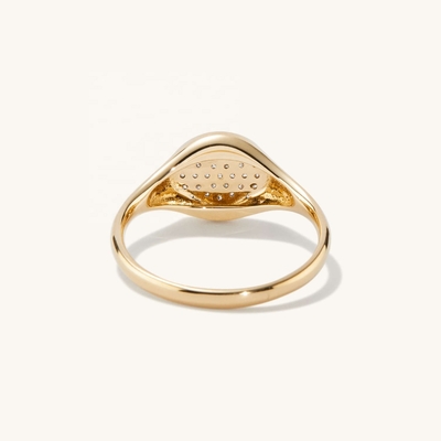 OEM ODM Pour Hommes Anneaux de Signet D'Or 14K Pour Femmes Anneaux D'Or Zircon Personnalisés