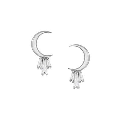18K plaqué en or 925 Sterling Silver Baguette Boucles d'oreilles pour femmes AAA CZ pierre