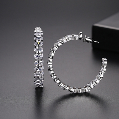 Boucles d'oreilles brésiliennes en or 18K coupe ovale en laiton boucles d'oreilles