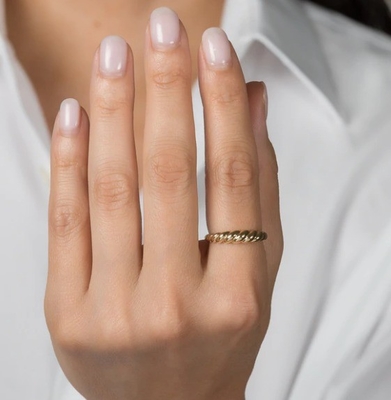 Une magnifique bague baroque en or 14 carats, en 925 centimes d'argent, une bague pour femme.