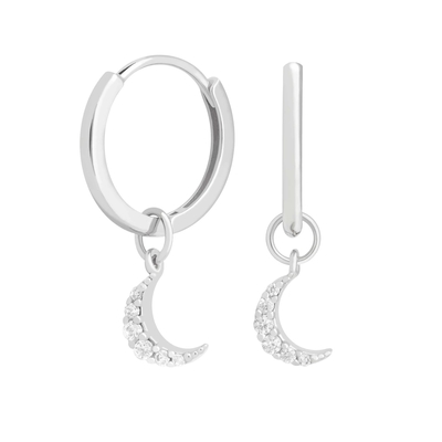 Boucles d'oreilles Dangle Moon Hoop 925 argent pour femmes or brésilien plaqué 18K bijoux personnalisés