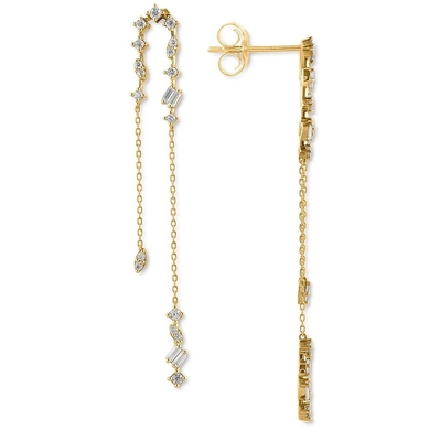 2024 Brazilian Gold Plating Drop Chain Boucles d'oreilles pour femmes 925 Boucles d'oreilles en argent sterling