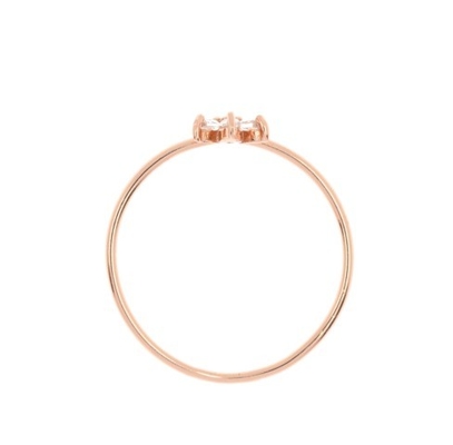 Élégance de 18 carats d'or Vermeil quatre pierres précieuses de topaze fleur 925 Anneaux en argent sterling