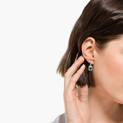 Verte CZ Diamant 925 Sterling Argent Classic Boucle d'oreille de luxe pour la mode féminine