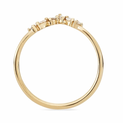 Anneaux d'empilement en forme de V avec un cercle et un marquise blanc CZ en argent sterling 925