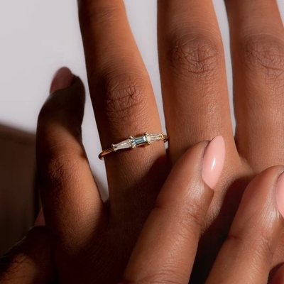 Joaillerie de haute qualité Anneaux diamantés en pierre personnalisés pour femmes en or 14K 18K plaqué