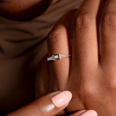 Joaillerie de haute qualité Anneaux diamantés en pierre personnalisés pour femmes en or 14K 18K plaqué