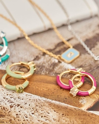 Neon Turquoise émail Micro Pave CZ Bonbons Coloriées Fille Femmes Boucles d'oreilles Eco-friendly Oui
