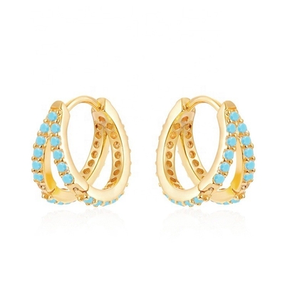 Boucle d'oreille en zirconie cubique en argent sterling pour femmes