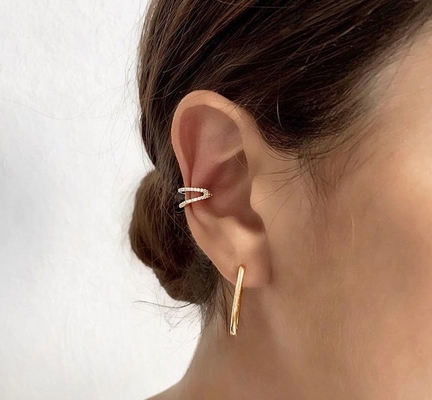 Boucle d'oreille en zirconie cubique en argent sterling pour femmes