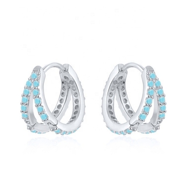 Boucle d'oreille en zirconie cubique en argent sterling pour femmes