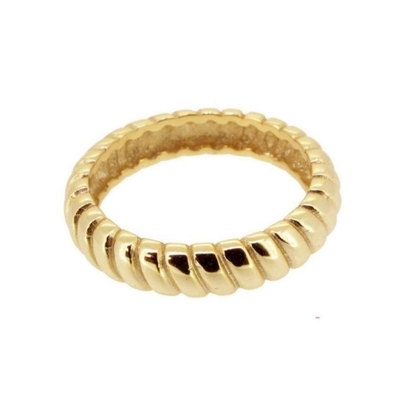 Largeur 6 mm Anneau de fiançailles en argent 18K or rhodium couleur en argent