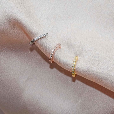 Boucles d'oreilles en argent sterling ODM 925 Moyenne avec petit or 18K Vermeil plaqué