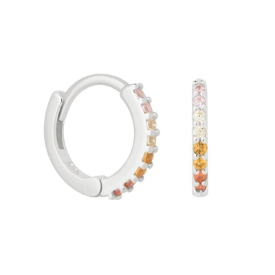 Boucles d'oreilles en argent sterling ODM 925 Moyenne avec petit or 18K Vermeil plaqué