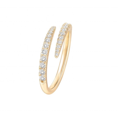 14K plaqué en or Cube Zirconia Open Twist Eternity Band Ringe Eco Friendly