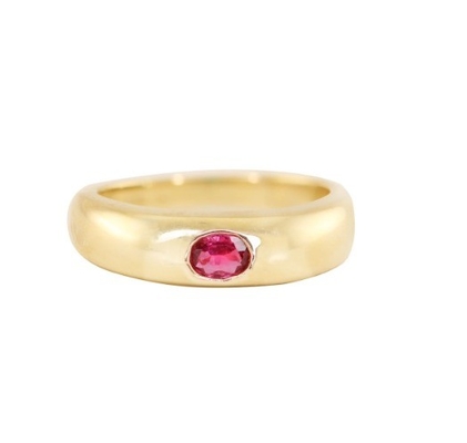 Type de bijoux Anneaux Vintage 18K plaqué en or émeraude baguette dôme Anneaux de pierre précieuse pour femmes