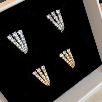 18K or plaqué 925 Sterling Silver Pave CZ Boucles d'oreilles pour femmes