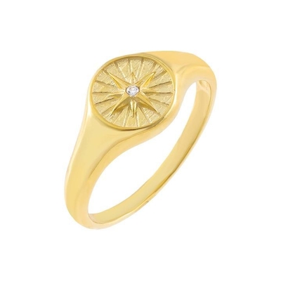 Anneaux de signet en argent sterling sur mesure pour femmes Anneaux de signet en or 18K pour femmes