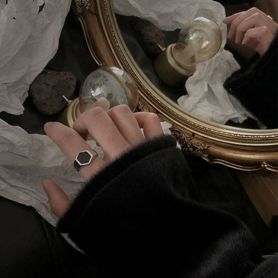 Anneaux de manchette d'agate noir plaqué en or 14K en argent 925 pour les personnes soucieuses de leur style