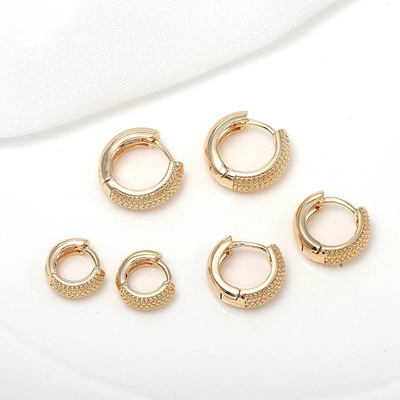 Eco-friendly 18K plaqué en or multi petits points perles boucles d'oreilles pour femmes filles 2021
