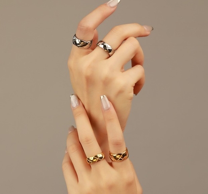 Ancienne 18K or couple queue femme 925 argent sterling alliance de mariage milieu anneau