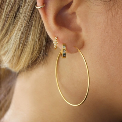 Des boucles d'oreilles élégantes 14K d'or étoile Vermeil ensemble de diamants Boucles d'embrasser pour un style sans effort